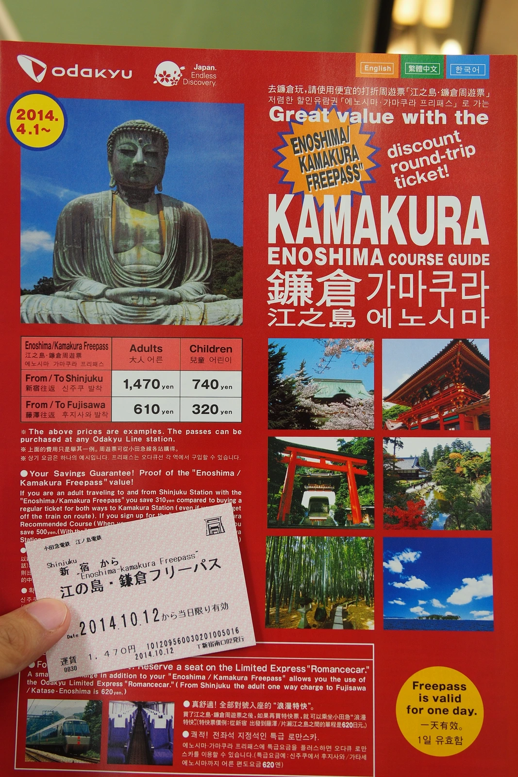 小田急一日券以及說明