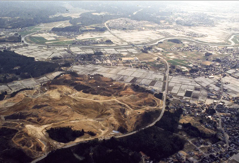 河田山古墳群の上空写真
