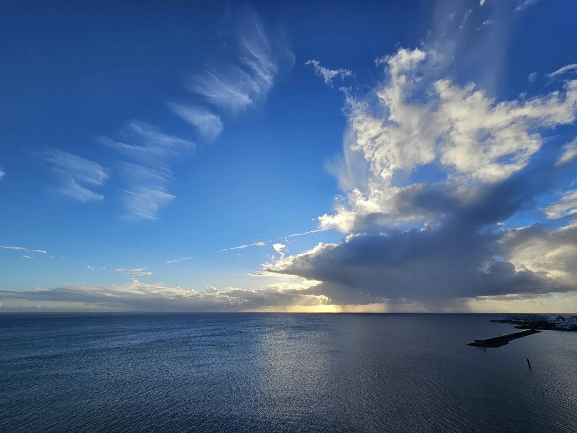 The sea view from the room in the afternoon