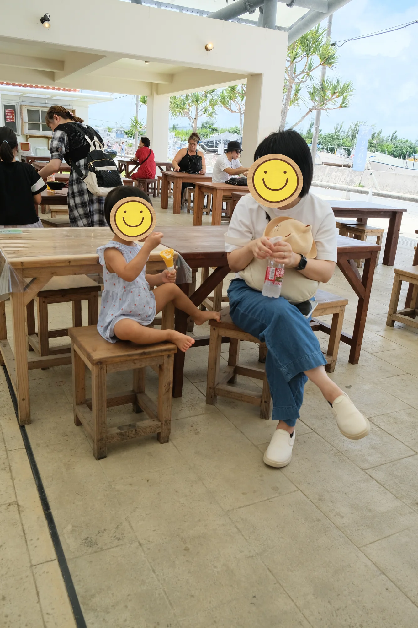 很開心跟媽媽一起吃冰