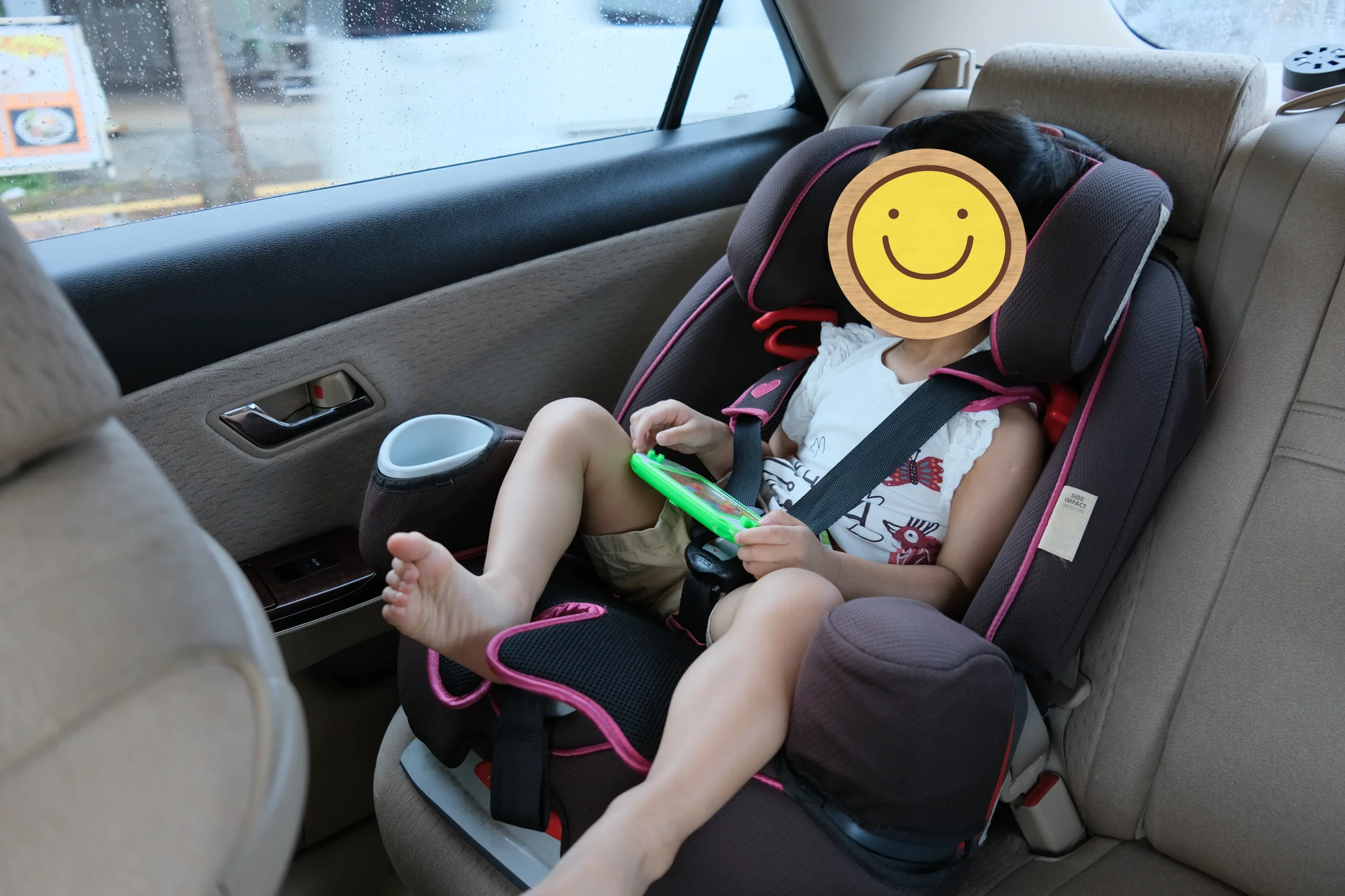 Heading out in a child seat