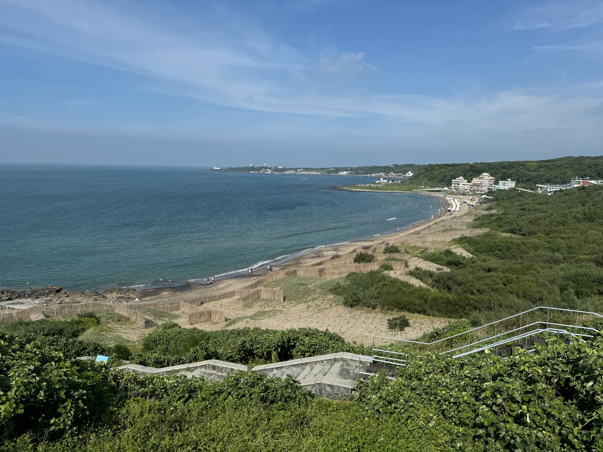 The stretch of beach closest to the second parking lot